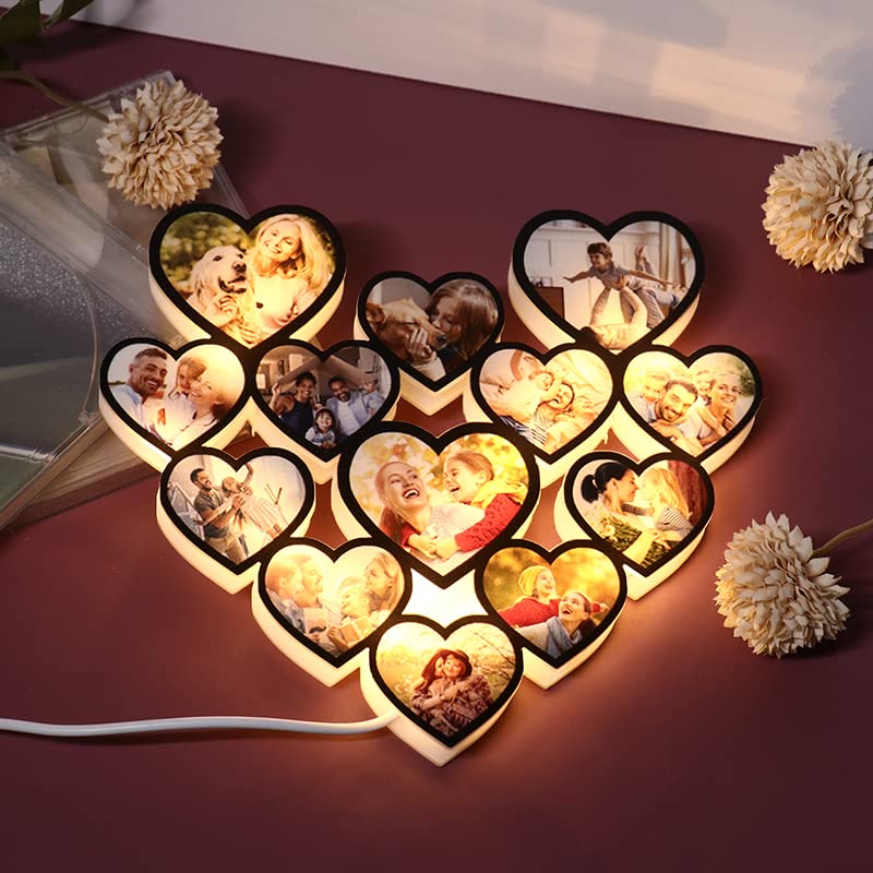 Amazon.com: Personalized Multi Heart Photo Collage Wall Lamp LED