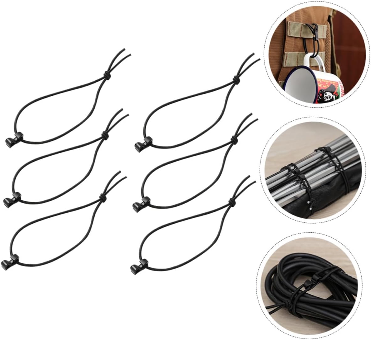 15Pcs Elastic String Clip Bungee Cord Hooks Durable Fasten Strap for Outdoor Use Convenient Tie Down for Camping DIY Crafts and Travel