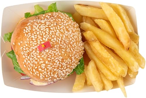 Miniatura 10 de Restaurantware Bio Tek - Botes de comida de 3.3 pulgadas, 400 bandejas desechables de papel para alimentos, resistentes, resistentes a la grasa,