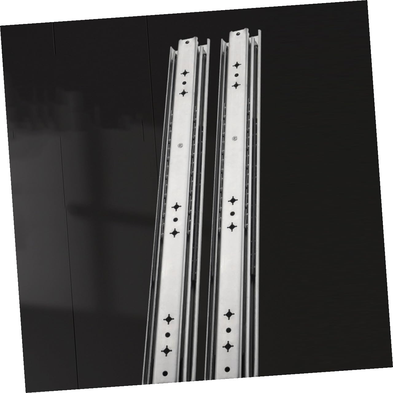 WOONEKY Heavy Duty Drawer Slides 14-inch Self-Locking Full Extension Side Mount Metal Rails with Ball Bearings for Cabinet and Dresser Drawers, 250 Lb Load Capacity, 1 Pair