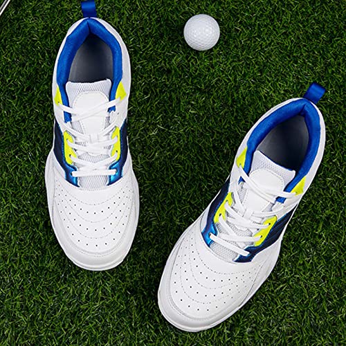 ONAIC Men's Golf Shoes Leather Waterproof Sneakers Breathable Anti-Skid Golf Trainers Wide Fitting Comfort Big Size3