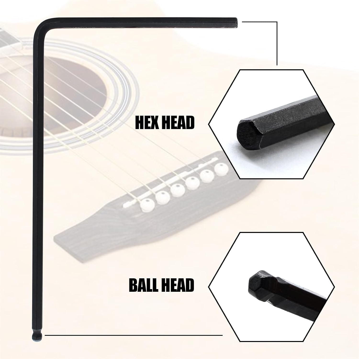 Uenhoy Guitar Truss Rod Wrench Set 4mm & 5mm, Ball End Allen Key for Martin