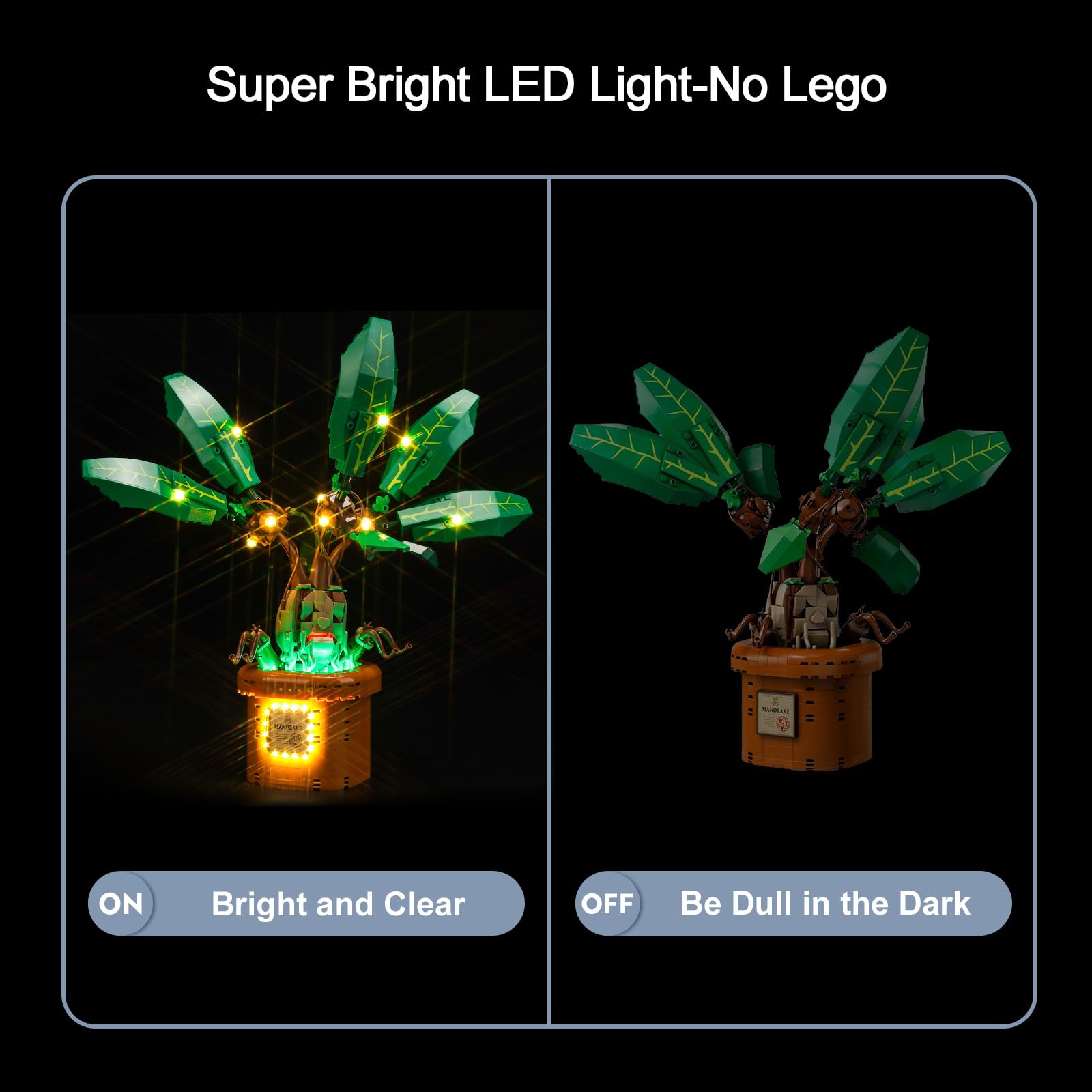Led Light Kit for Mandrake Decoration - Lego Harry Potter Figure & Pot Plant Set - Standard Version, Green, 10.5 cm x 15.5 cm x 3 cm - Image 2