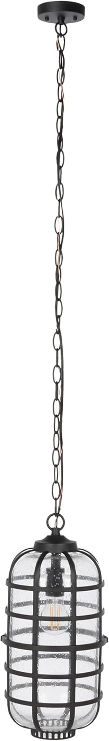 SAFAVIEH Lighting Collection Rigel Black Outdoor Pendant Hanging Light Fixture (LED Bulb Included)