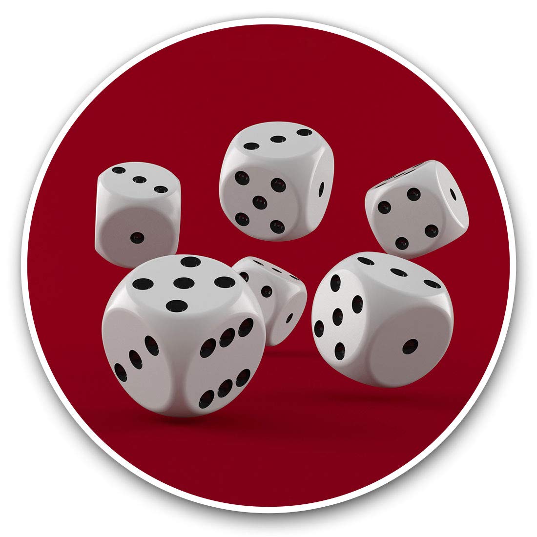 Vinyl Stickers (Set of 2) 10cm - Dice Roll Casino Game Luck Decals for Laptops,Tablets,Luggage,Scrap Booking,Fridges, 15921