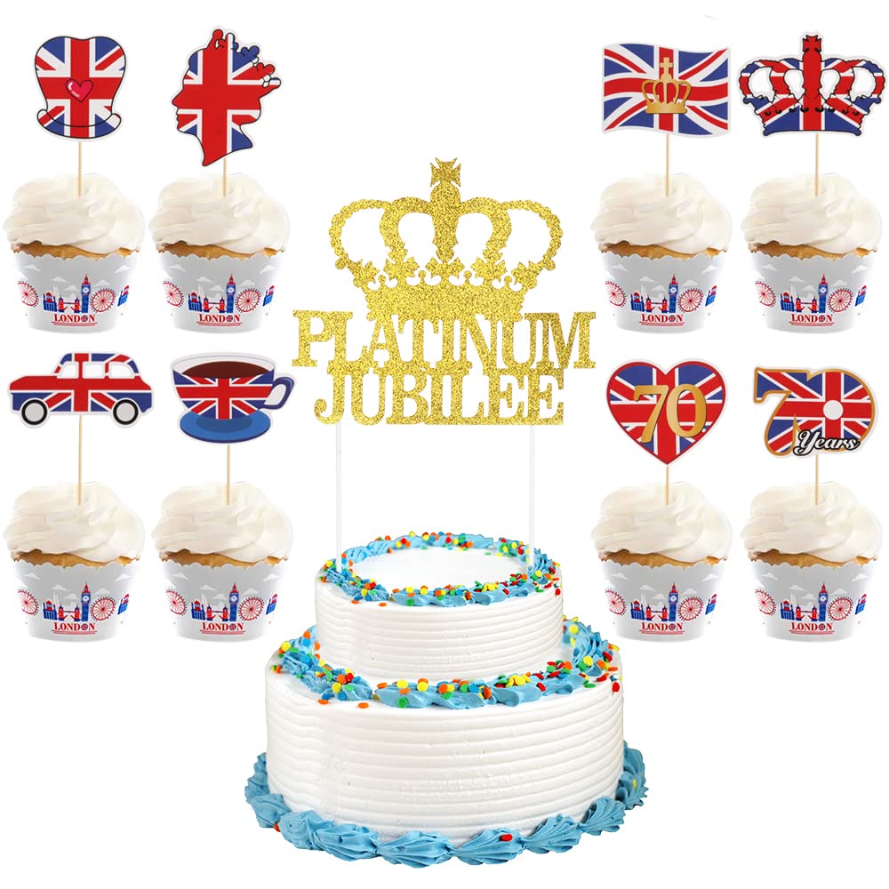Buy Platinum Jubilee Decorations 2022 Cake Toppers, Queen Jubilee