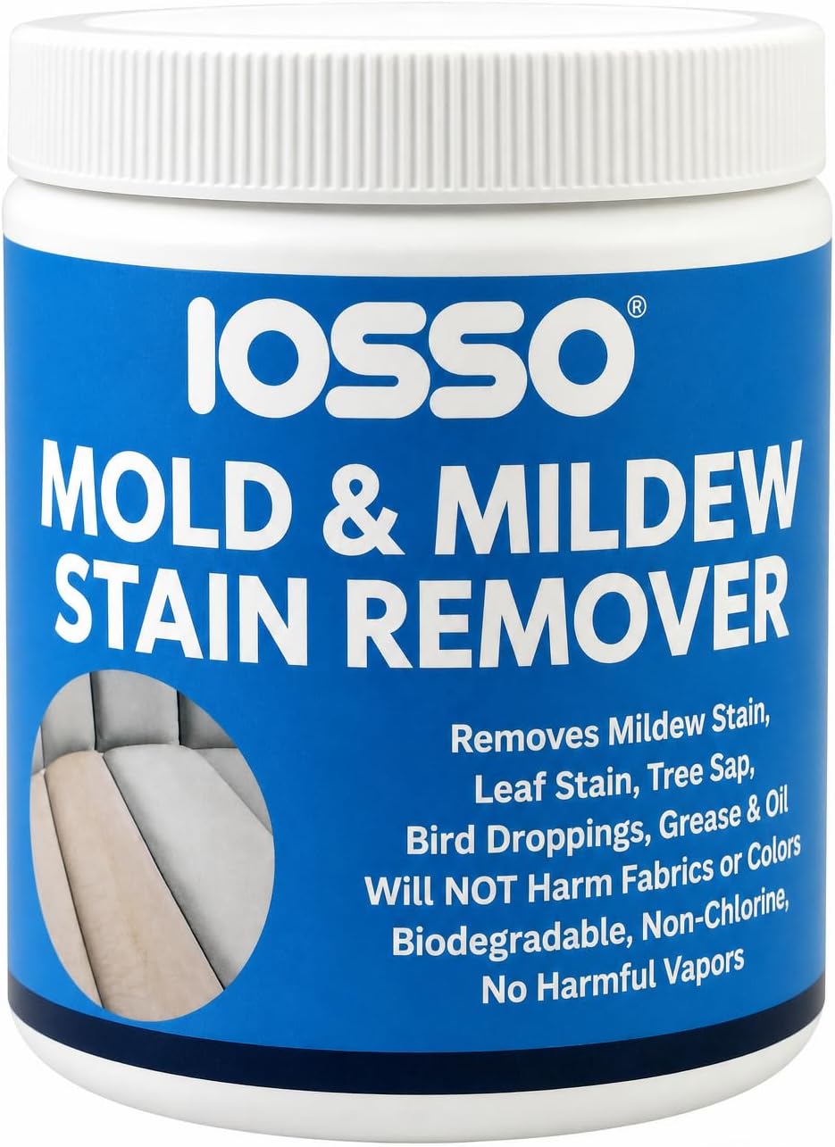 Iosso MOULD & MILDEW STAIN REMOVER CONCENTRATED POWDER MOLD CANOPY CANVAS CLEANER TENT AWNING