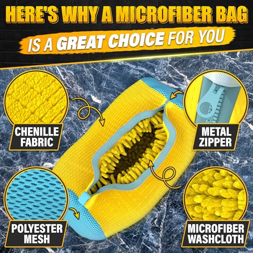 2 Pcs Shoe Washing Bag for Washing Machine - XL 15" Shoe Laundry Bag for Washer and Dryer With Zipper & Fluffy Fibers - 360° Easy Cleaning | Protects Sneakers from Scuffs & Damage | Durable & Reusable3