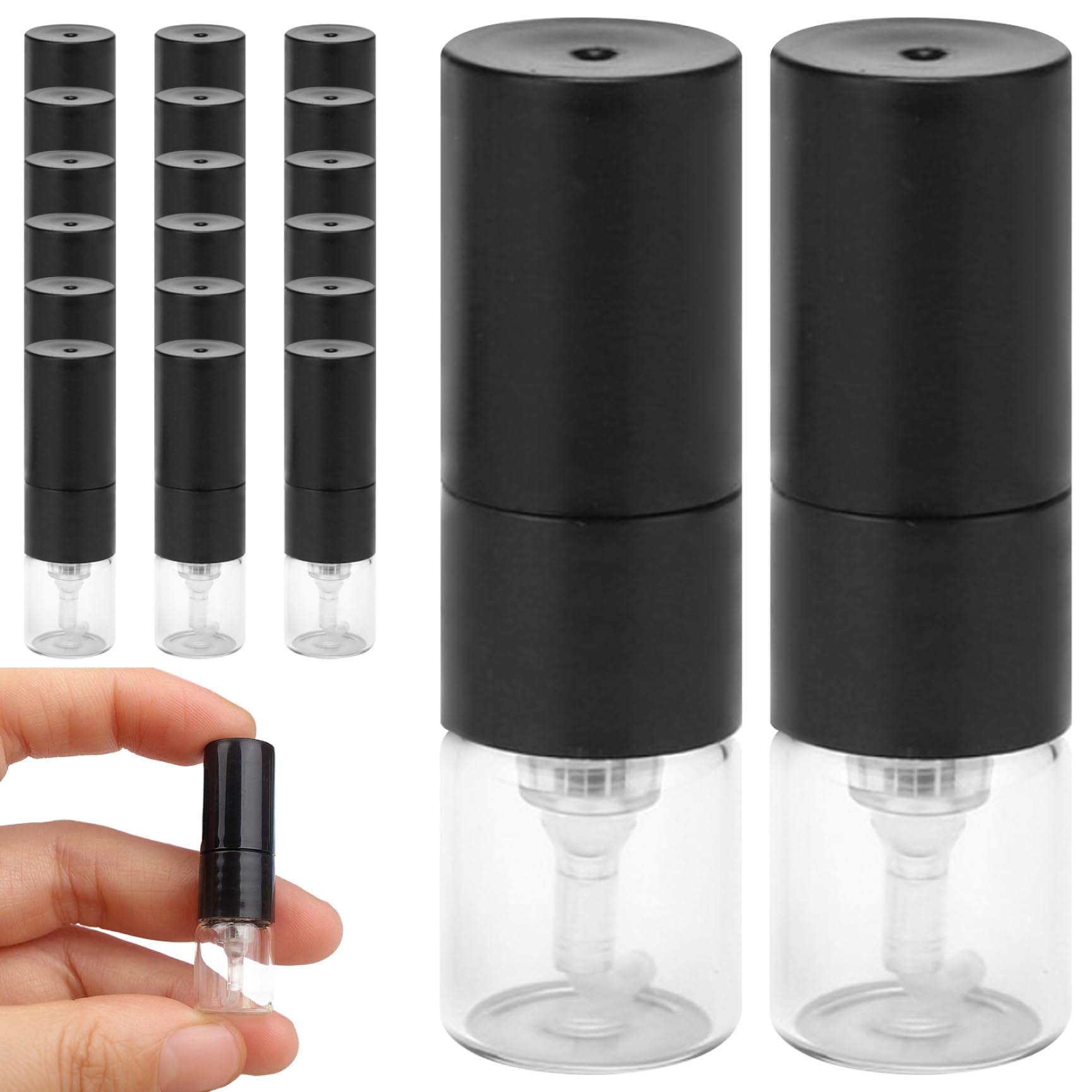 Vistnale Perfume Sample Bottles|Perfume Sample Bottles 20Pcs 1ml Atomizer Glass Atomizer Bottle Refillable Leakproof Portable Empty Mini Spray Bottle