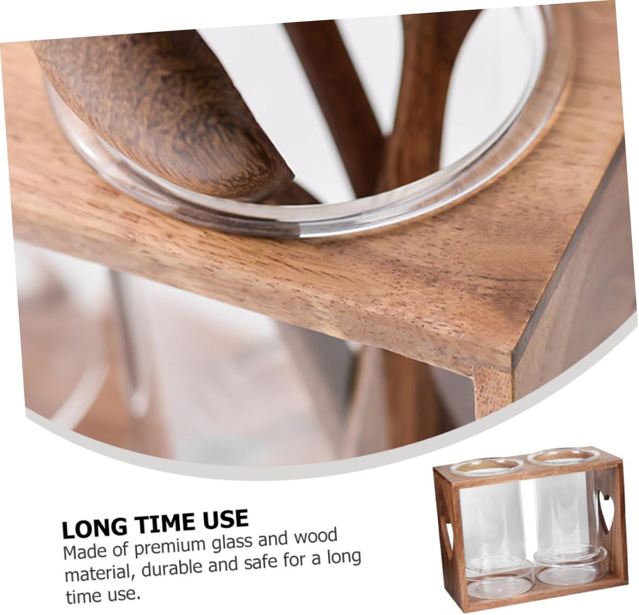 Zerodeko Chopsticks Drain Rack Wooden Shelf Glass Tableware Organizer for Kitchen Creative Cutlery Holder for Home and Restaurant Use