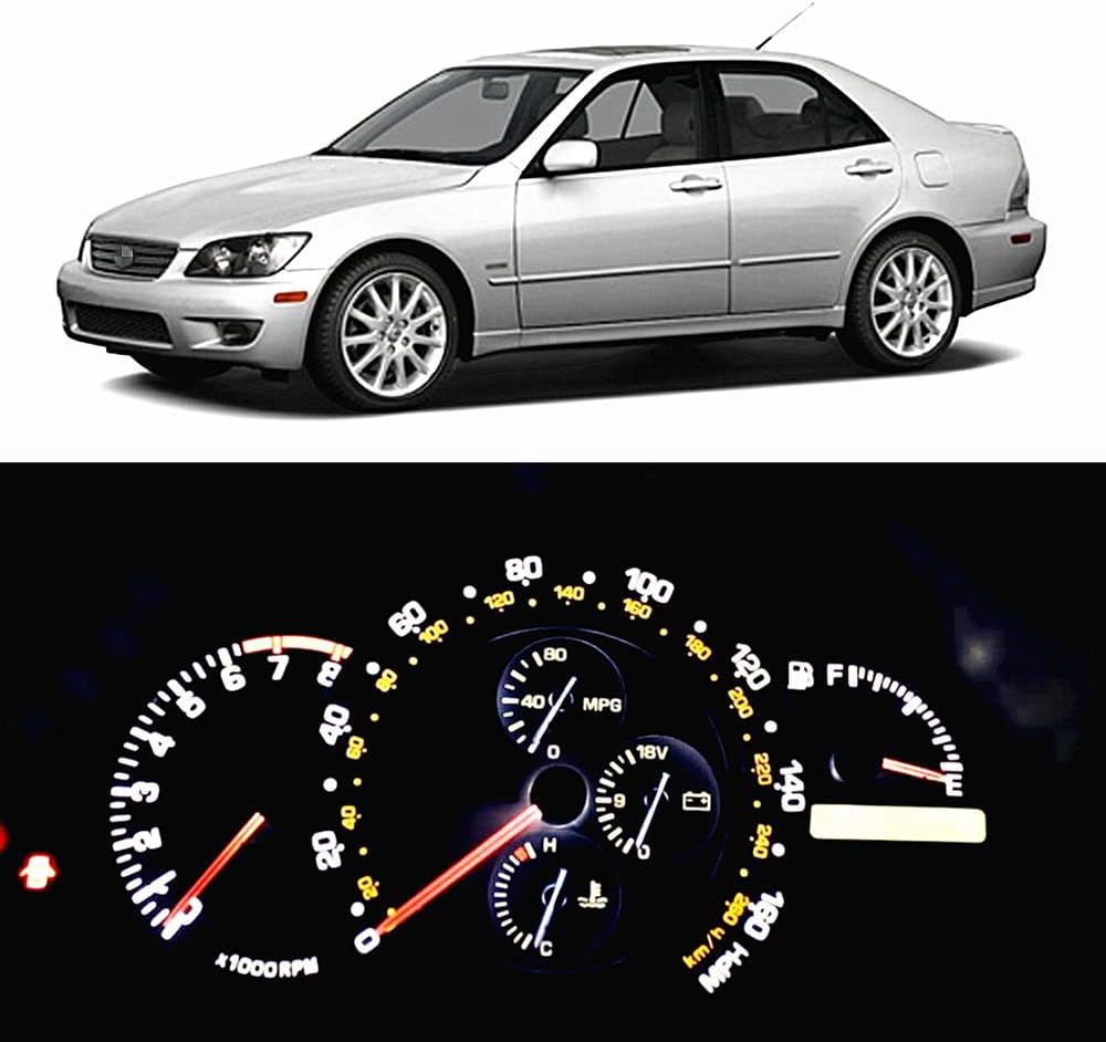 WLJH Bright White Dash Instrument Panel Gauge Cluster Led Light Bulbs Kits For Lexus Is300 2001-2005, Pack of 5