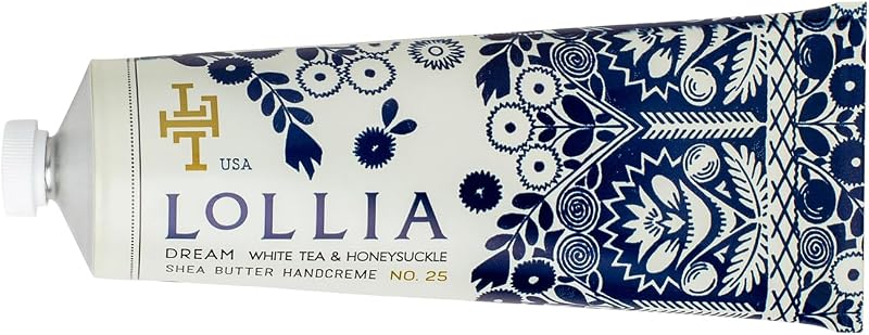 LOLLIA Dream Hand Cream for Women, 4 oz, Shea & Cocoa Butter Hand Lotion | Honeysuckle, Scented Hand Cream For Dry Cracked Hands, Cocoa Butter Lotion For Extremely Dry Skin, Self Care For Women