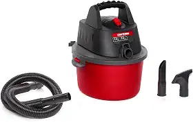 CRAFTSMAN CMXEVBE17250 Aspirador de pó molhado/seco de 2,5 galões de pico de 2,5 litros, aspirador de pó portátil molhado e seco com saco de filtro, mangueira e acessórios para limpeza em casa