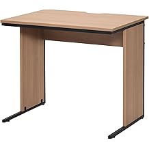 Office Com, Office Desk, Flat Desk, Width 31.5 x Depth 23.6 x Height 27.6 inches 800 x 600 x 700 mm, Wire Slit, Steel Frame, Walnut Z-LWD-0860-WLN