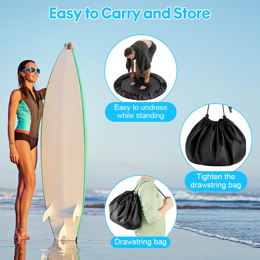 Bolsa para Traje De Neopreno,Cambiador De Traje De Neopreno,Cambiador de Surf,Impermeable,Portátil,para Viajes,Deportes Acuáticos,Kayak,Negro,90cm