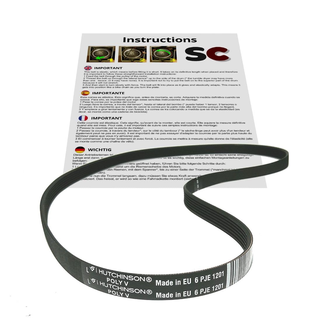 SC Solocorreas Washing machine belt 6PJE 1201