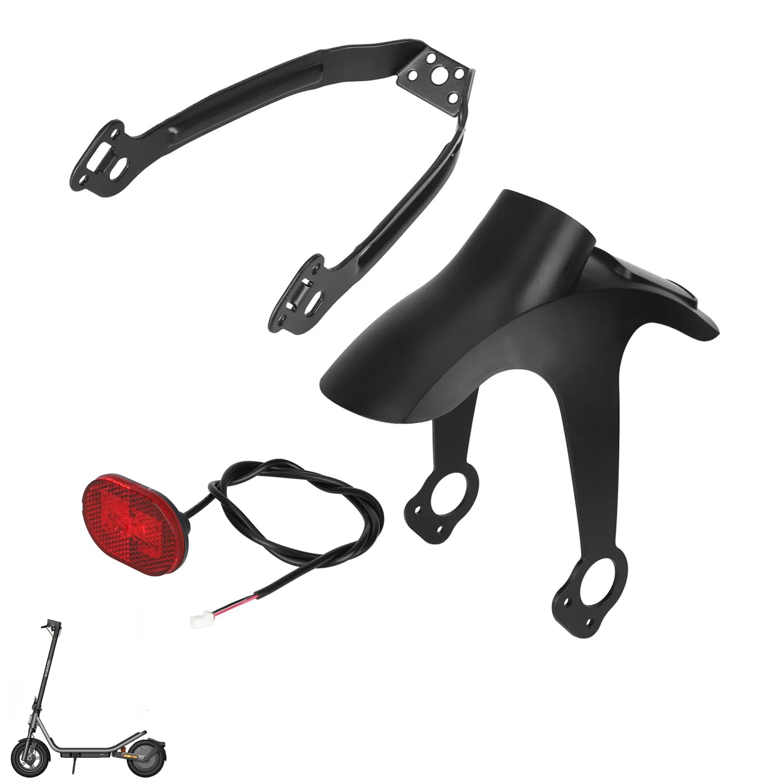Garde-boue arrière pour trottinette électrique Xiaomi 6 | Accessoires de rechange avec feu arrière, support anti-éclaboussures, feu arrière LED