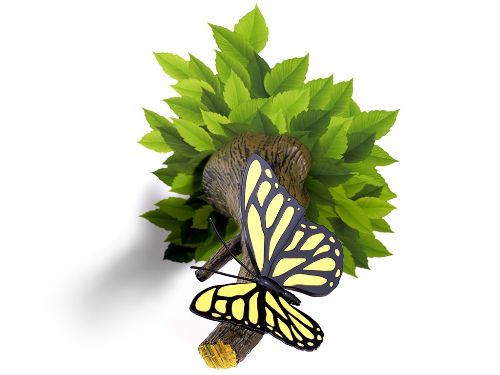 3D Light FX Plastic Butterfly Light - Yellow/Brown