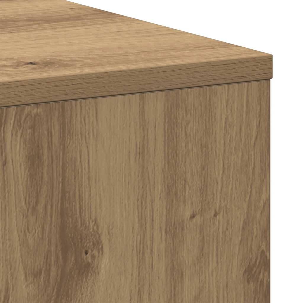 vidaXL Armario de baño estrecho con ruedas, armario de almacenamiento de madera de roble artificial