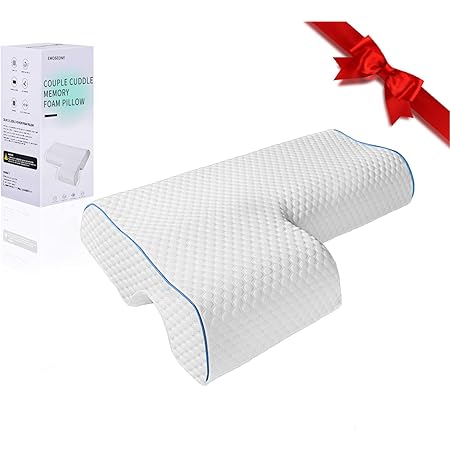 EMOSEONY Couples Pillow,Cuddle Pillow for Couples,Memory Foam Anti Pressure Arm Pillow for Adults,Arched Cuddle Cervical Pillow for Neck Pain Relief,Anti Pressure Arm Pillow for Side Sleepers (Right)