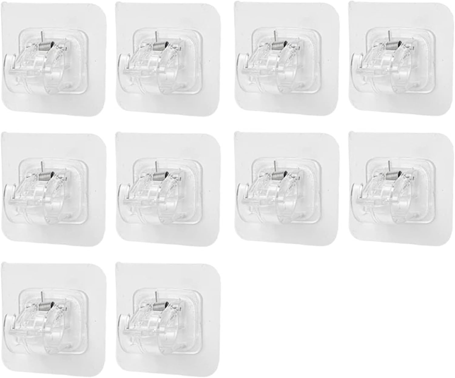 Adhesive Curtain Rod Holder 90 pcs Curtain Rod Bracket No Drilling Clips Hook Universal Self-Adhesive Wall Mount for Kitchen(White)