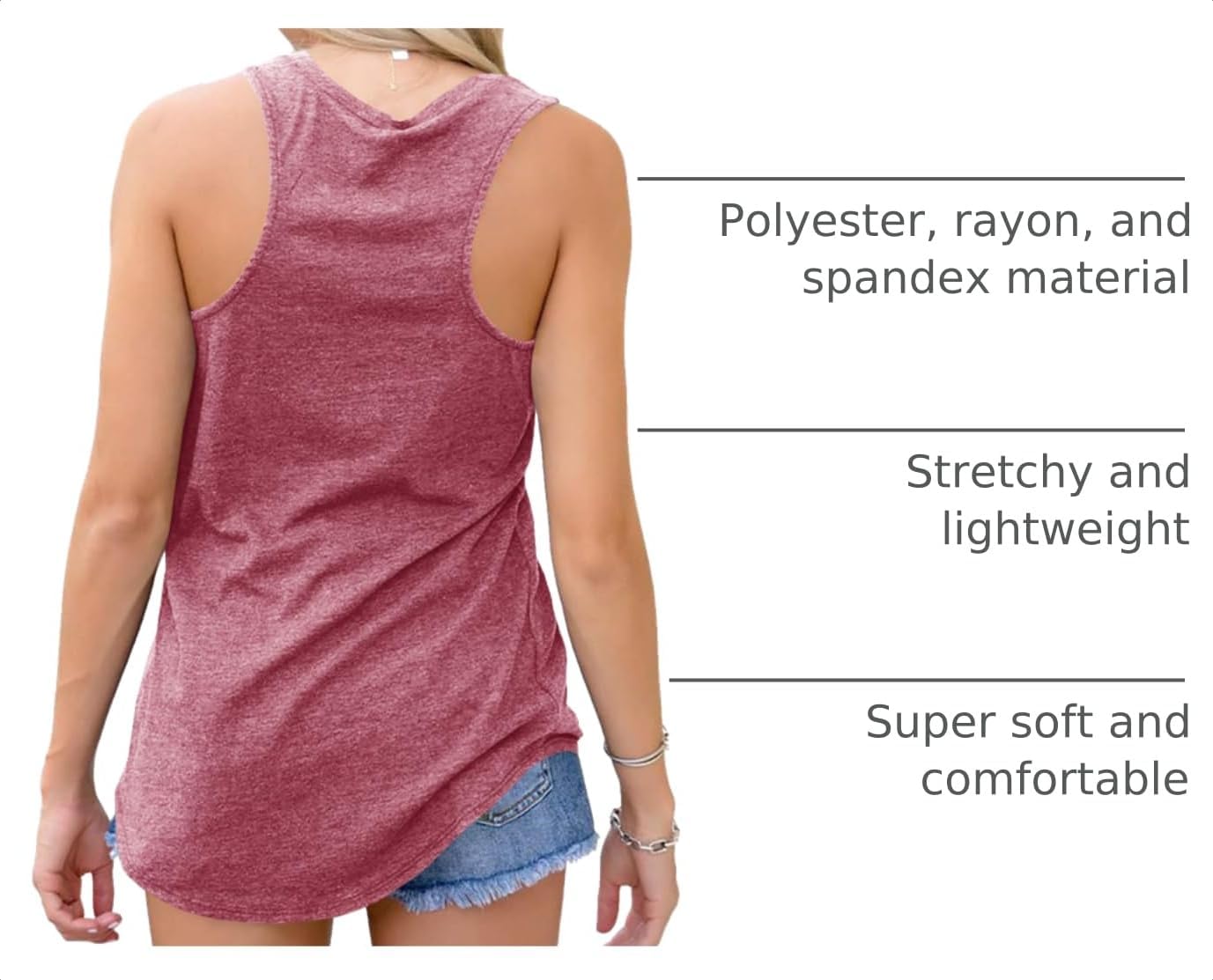 Women's V Neck Sleeveless Tank Tops Workout Yoga Loose Lightweight Flowy Summer Tee Shirts with Pocket image 4