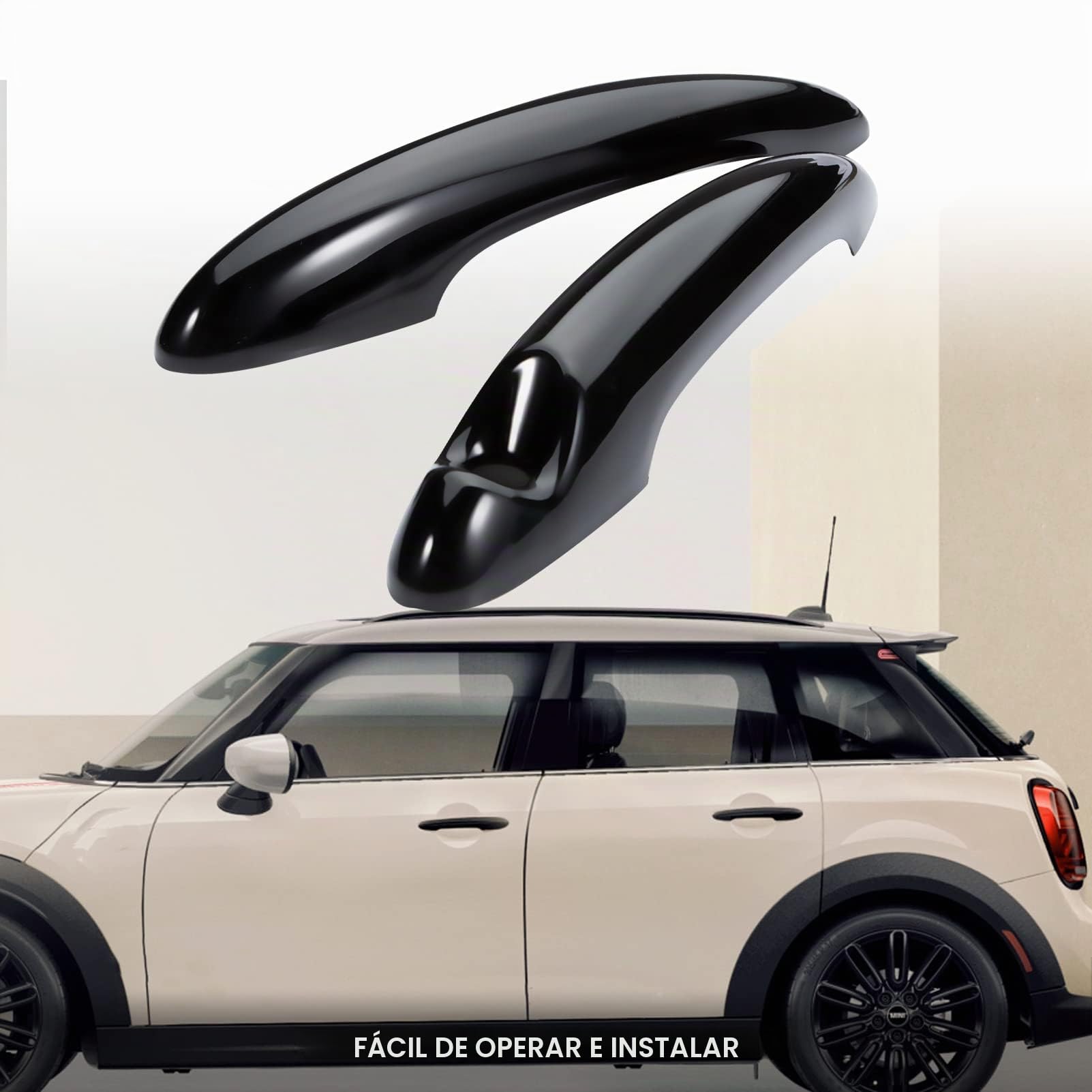 KASturbo - Cubierta para manija de puerta de coche, color negro brillante, repuesto para Mini Cooper S R50 R52 R53 R55 R56 R57 R58 R59 R61 2001-2015