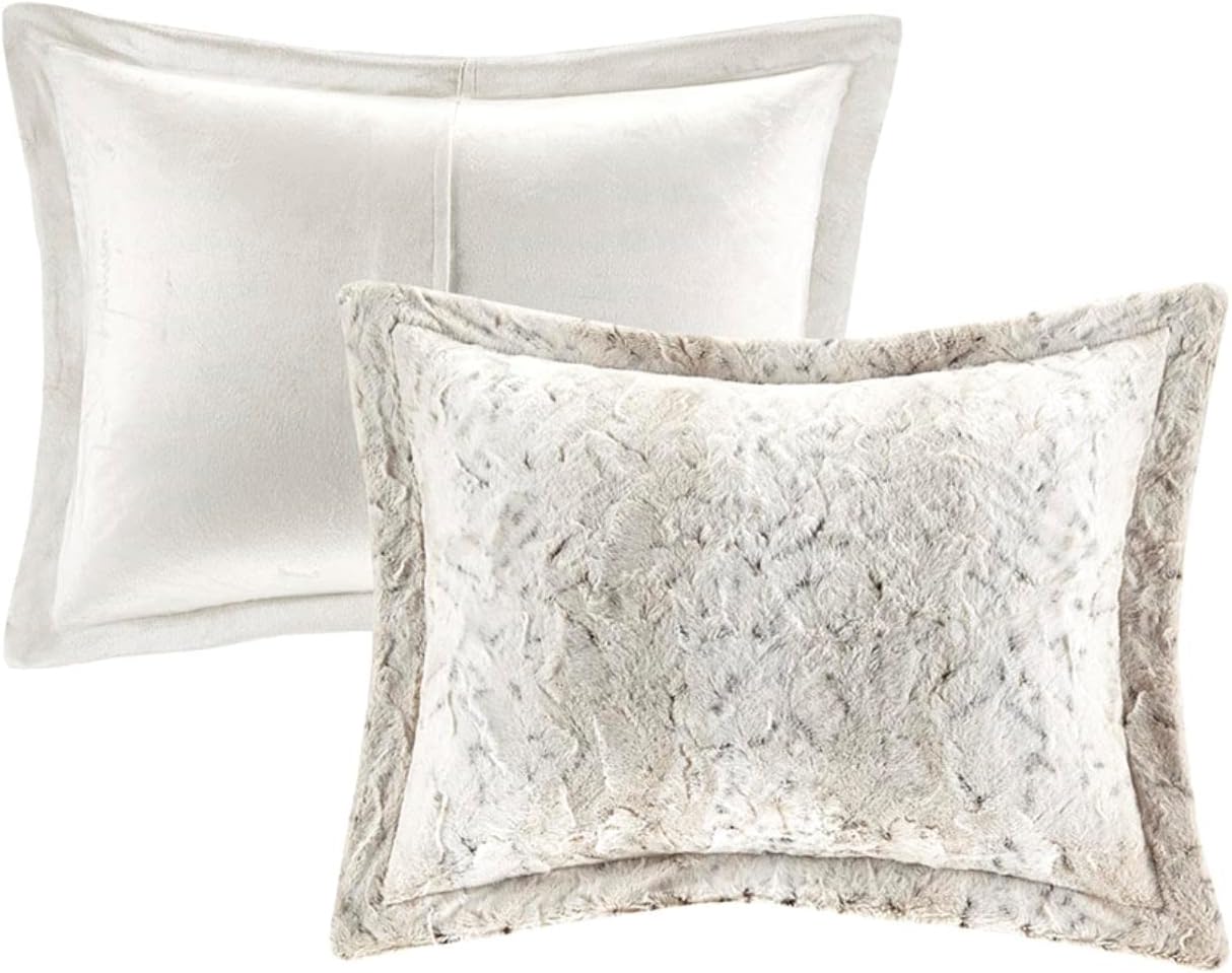 Twin Snow Leopard Faux Fur Comforter Set