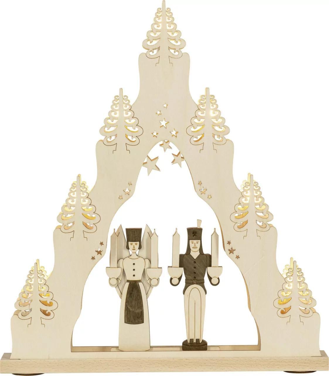 Pointe lumineuse bois Ange & Bergmann grand modèle 38 x 43 cm