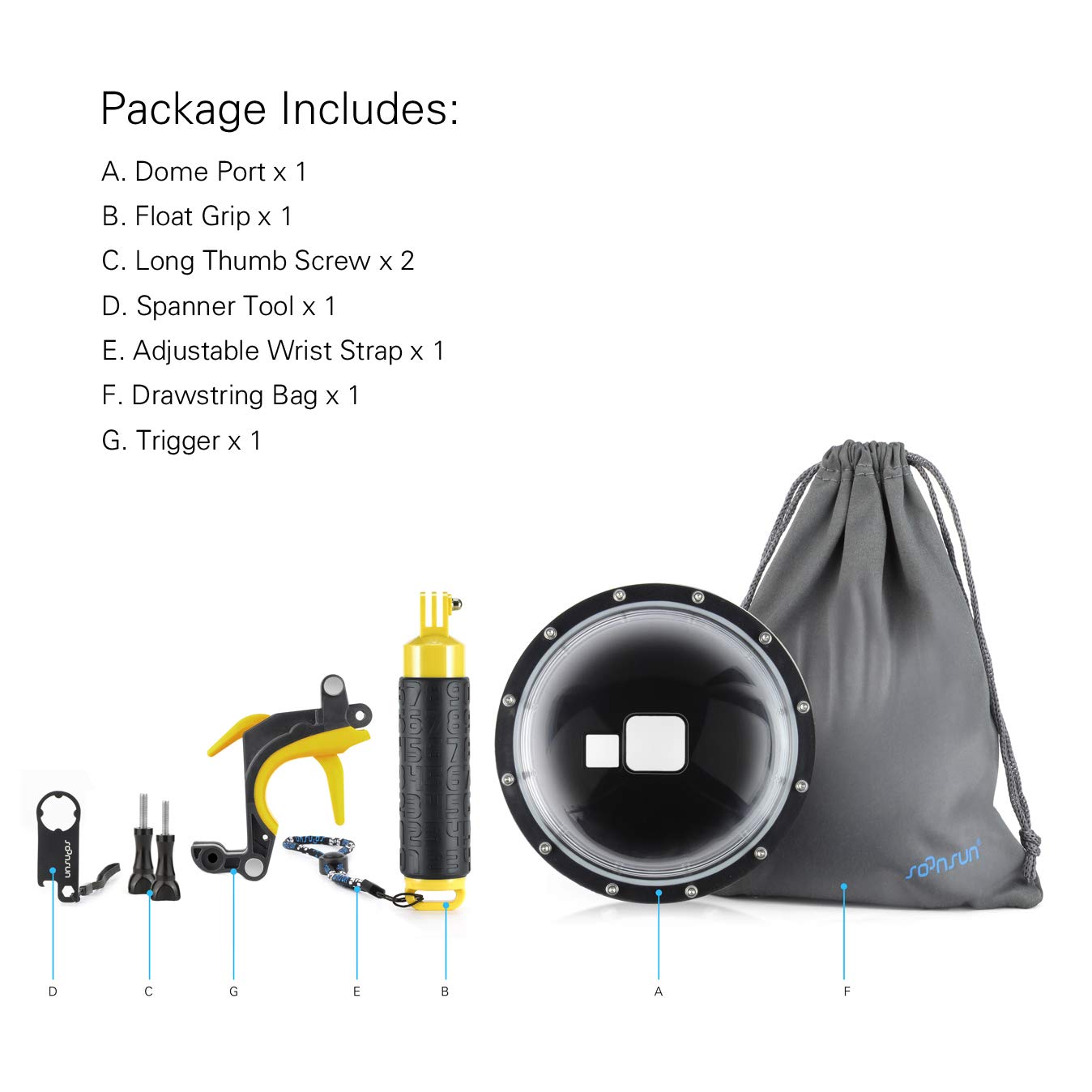 Snorkeling Gopro Hero Dome Port SOONSUN Dome Port For GoPro Hero