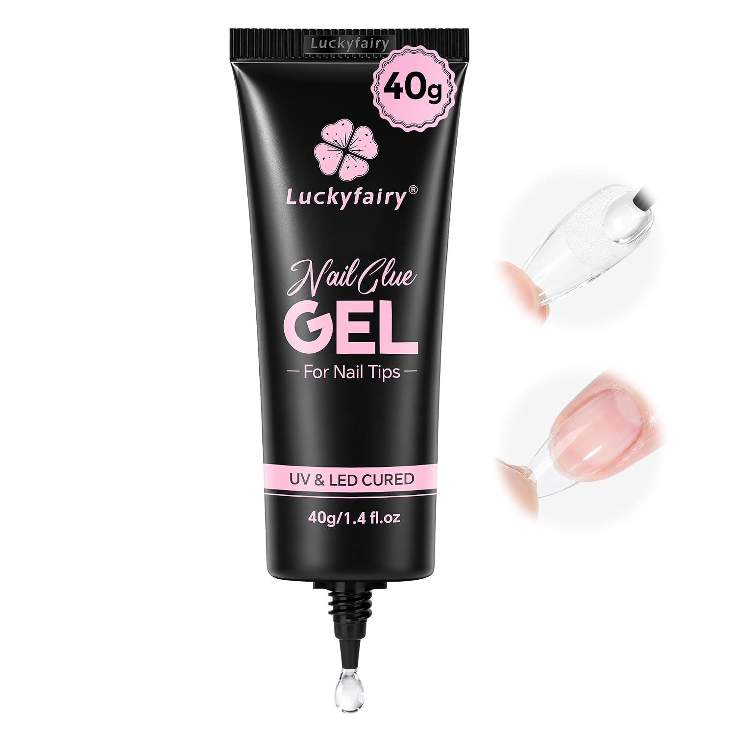 Luckyfairy 40g Gel Nail Glue for Nail Tips Solid Nail Glue Gel