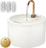 Vista 9 de Fuente de agua de cerámica para gatos DOOOB, fuentes de cerámica para gatos de 2.1L/71oz, fuente de agua automática para mascotas para gatos, fuente