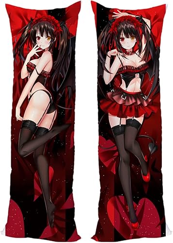 Miniatura 1 de Funda de almohada Anime Tokisaki Kurumi Dakimakura Date A Live Funda de almohada piel de melocotón 150x50cm(59in x 19.6in) Funda de almohada