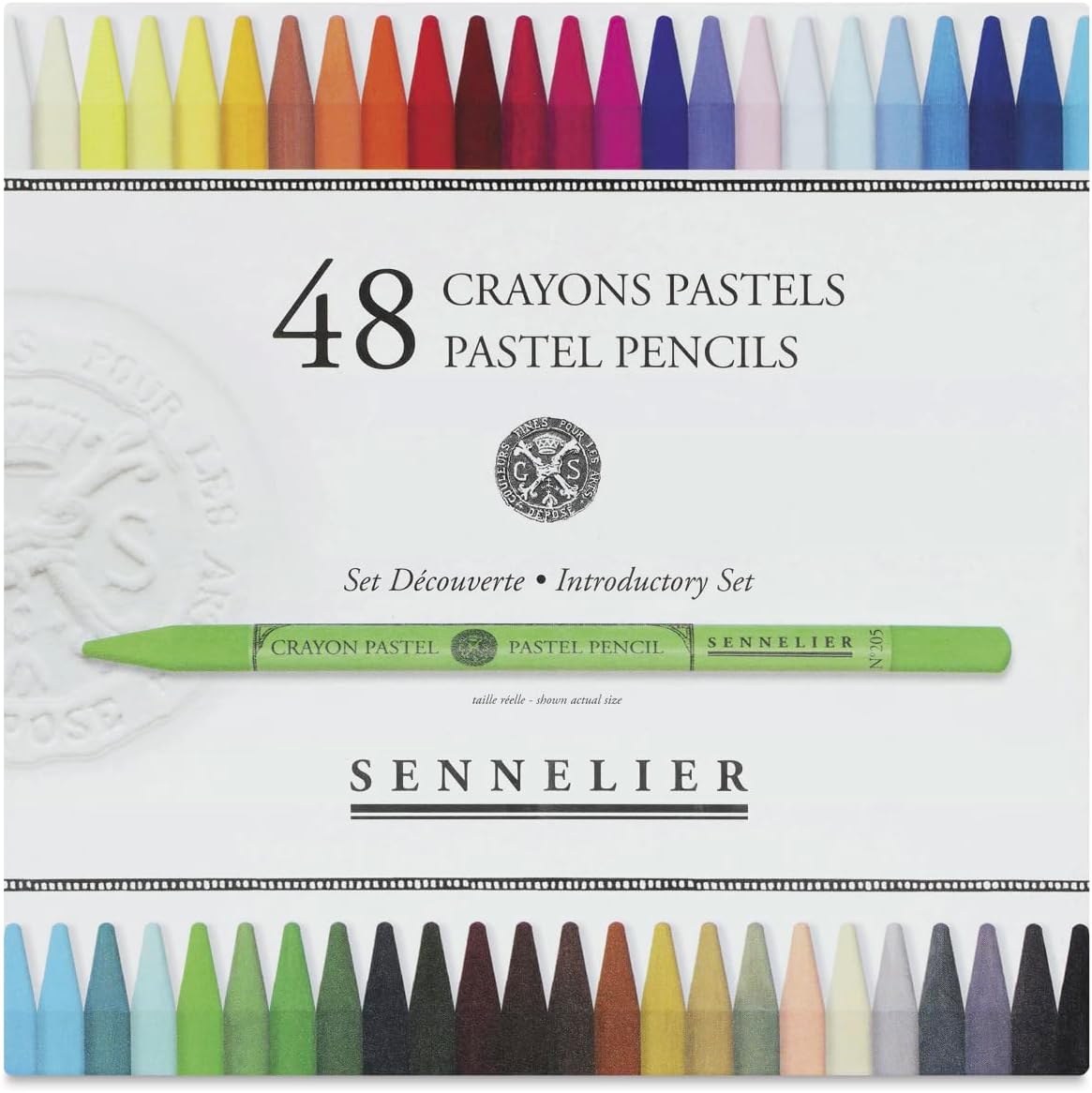 SENNELIER Pastel Pencil Set, 48 Full Size Pencils, Magnetic Cardboard Box (N132340.04)