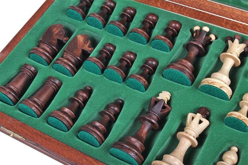 Chess and Games Shop Muba Beautiful Handcrafted Wooden Chess Set with Board and Chess Pieces - Gift idea Products (16inch (40 cm)), 1-2 Players - Image 3