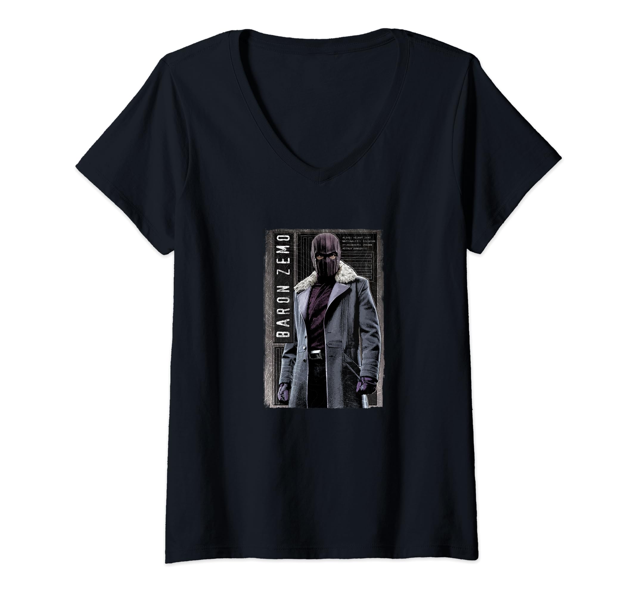 Marvel Womens The Falcon And The Winter Soldier Baron Zemo V2 V-Neck T-Shirt