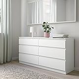 ZRIZAURA KULLEN White Dresser 6 Drawer Chest – Modern Wide Bedroom Dresser for Clothes, Storage Organizer Cabinet 140x72 cm, Wood Chest of Drawers for Bedroom, Living Room, or Hallway