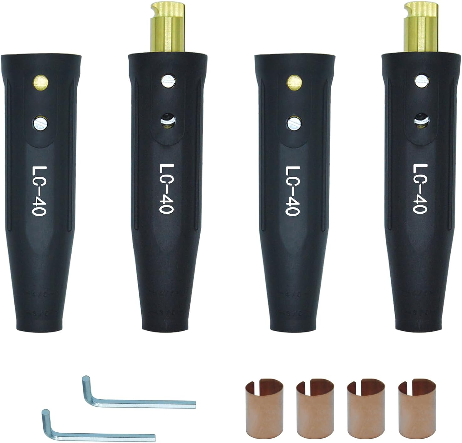 2 Sets LC-40 Welding Cable Connector, Male and Female Welding Leads Quick Connectors for MIG/TIG/Stick Welders, Fits 1/0–2/0 Welding Cable (50–70mm²), 350 Amp Max Rating