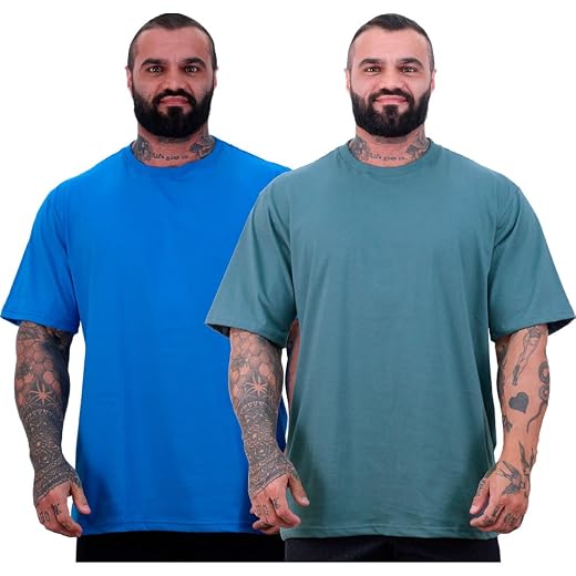 Kit 2 Camisetas Oversized Masculina MXD Conceito Maior Gramatura Cores Lisas