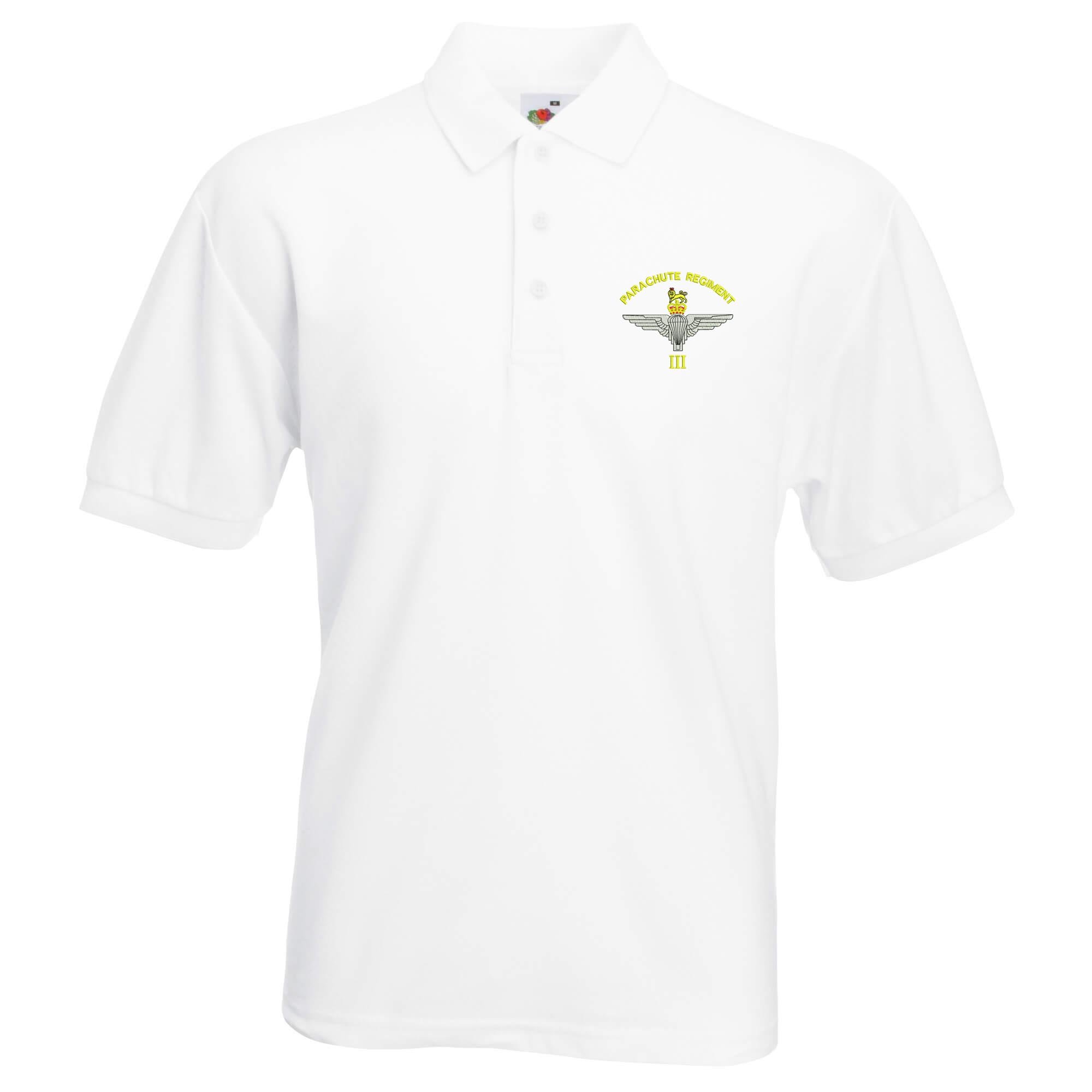 Pineapple Joe's Men's White Parachute Regit - 3 Para Embroidered Polo - X Large