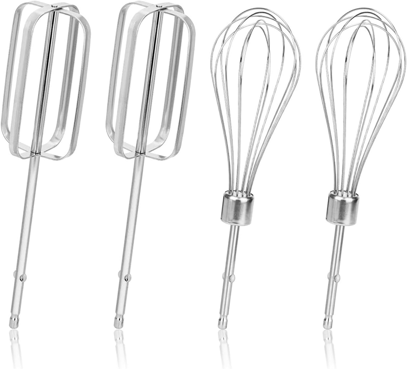 ZEPFJHE 4 Count Stainless Steel Kitchen Whisk Attachments Beaters Cream Whipping Tool For Hand Mixer For Baking Tasks Hand Mixer Attachments