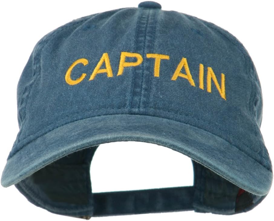 e4Hats.com Captain Embroidered Low Profile Washed Cap