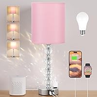 Vista 12 de Lámparas de Mesita de Noche Táctiles Grises para Dormitorios - Lámpara de Mesa de Cristal con Puerto de Carga USB C+A y Toma de Corriente, Lámpara