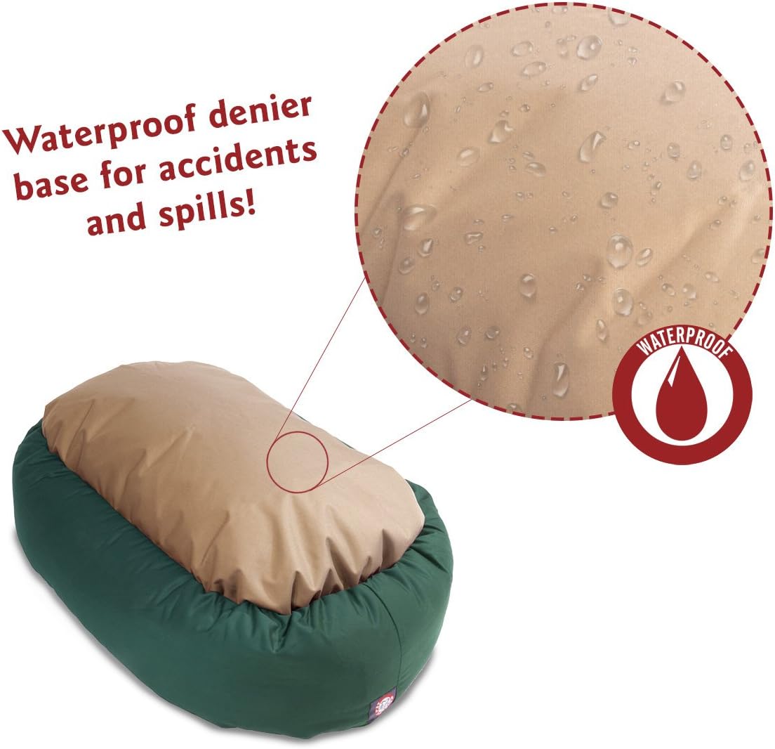 Majestic Pet Sherpa Bagel Dog Bed, 32 Inch Medium, Round, Washable, Green image 4