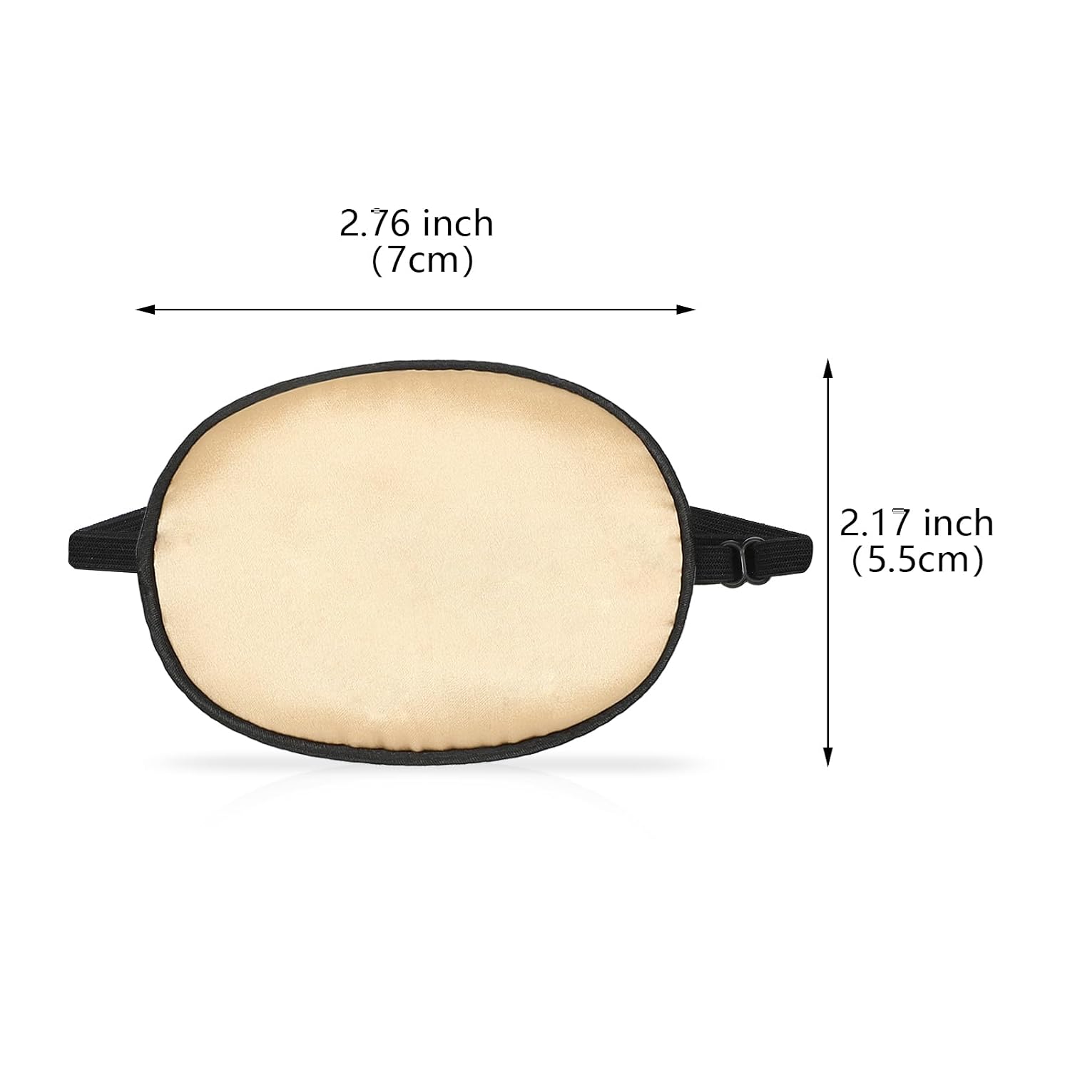 Skylety 3 Pieces Silk Eye Patch Medical Eye Patch for Adult Women Elastic Lazy Adjustable Single Eyepatch with Elastic Strap(Black, Champagne, Peach)