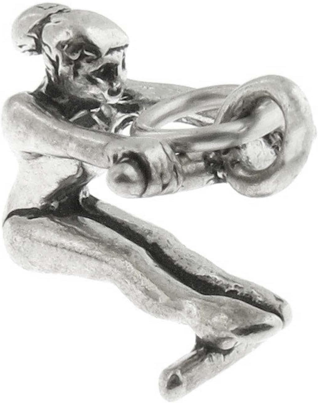 Gymnast on Uneven Bars Gymnastics 3D 925 Solid Sterling Silver Charm Pendant Bracelet Jewelry Making Supply