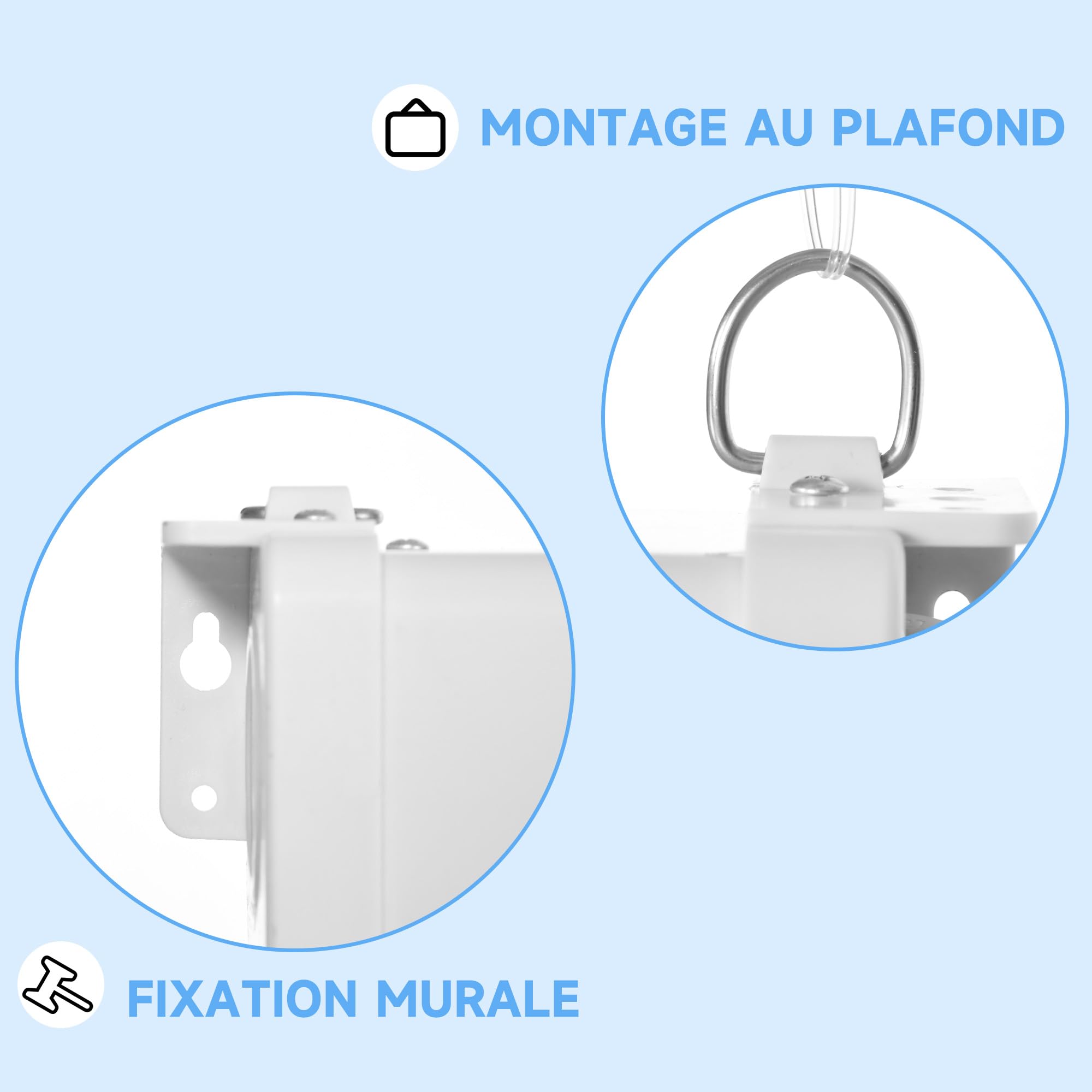 HOMCOM Écran de Projection de 120 Pouces, écran vidéoprojecteur, pour Home cinéma, 16:9 4K HD, Fixation Mur ou Plafond, 283 x 8 x 192 cm, Blanc