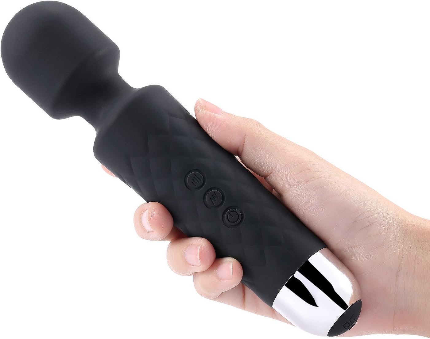 James Love Handheld Wand Massager, 8 Powerful Speeds & 20 Pulsating Patterns Body Massager for Muscle Aches and Sports Recovery, 100% Waterproof USB Rechargeable Portable Massage Wand (Black)