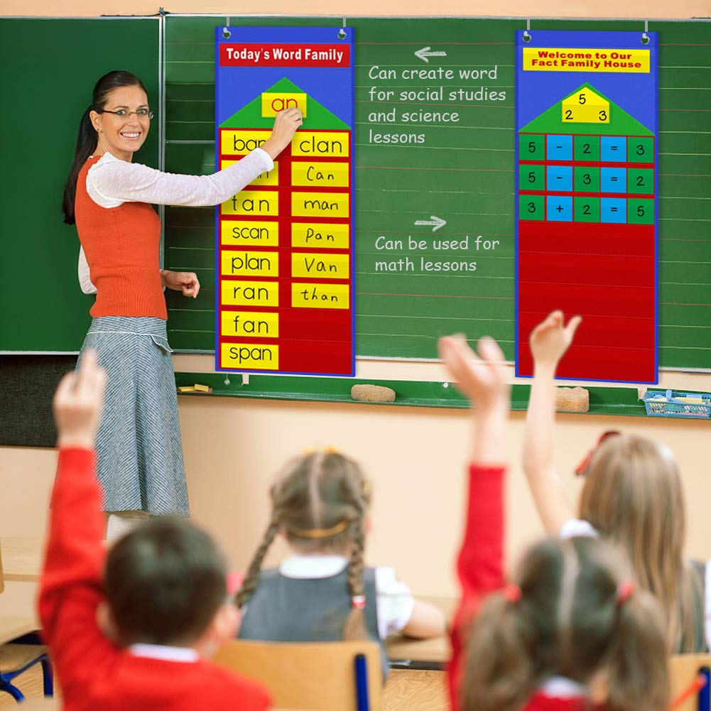 Word Pocket Chart,Pocket Chart with Cards,Classroom Pocket Chart