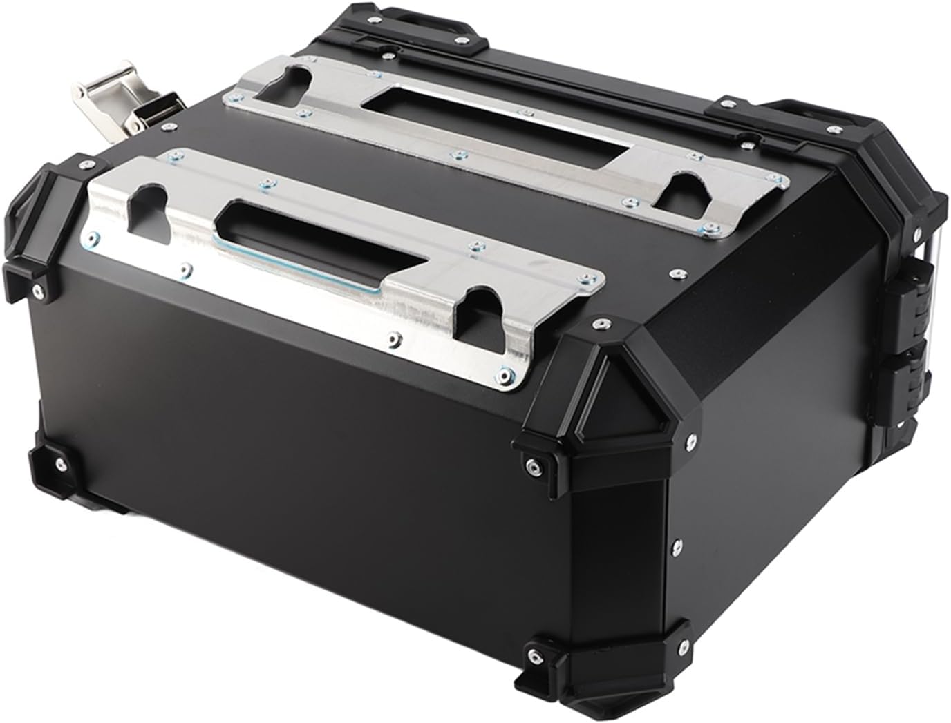 Shkalacar Universal Side Box 35L Aluminum Alloy Luggage Case Side Carrier swith Lock Storage for Accessories (Black)